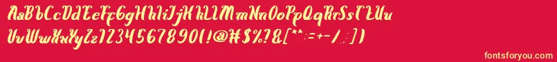 HereComesTheSun Font – Yellow Fonts on Red Background