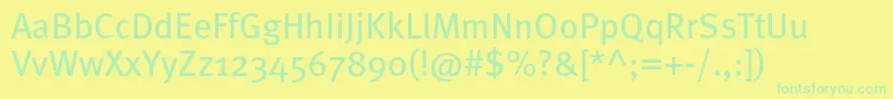 Metabookc Font – Green Fonts on Yellow Background