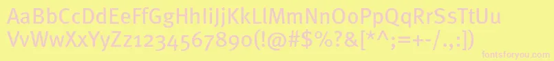 Metabookc Font – Pink Fonts on Yellow Background