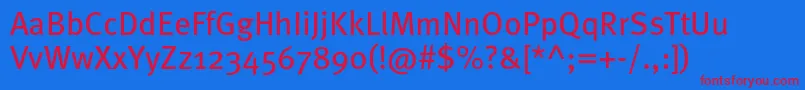 Metabookc Font – Red Fonts on Blue Background