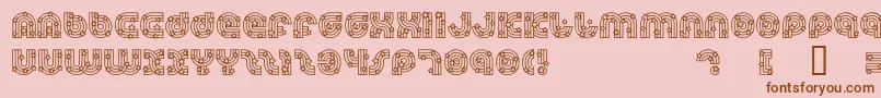 DreamlandStars-Schriftart – Braune Schriften auf rosa Hintergrund