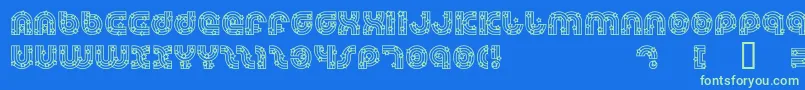 DreamlandStars Font – Green Fonts on Blue Background