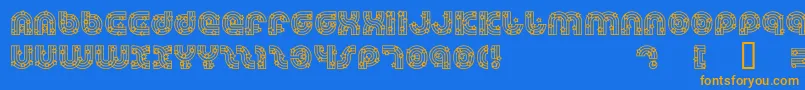 Fonte DreamlandStars – fontes laranjas em um fundo azul