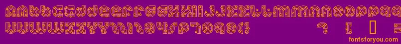 DreamlandStars-Schriftart – Orangefarbene Schriften auf violettem Hintergrund