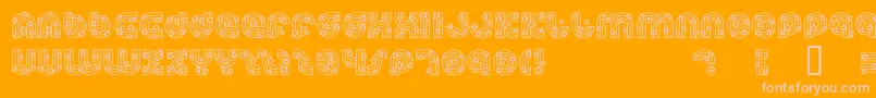 DreamlandStars-Schriftart – Rosa Schriften auf orangefarbenem Hintergrund