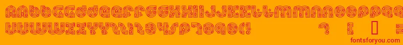 フォントDreamlandStars – オレンジの背景に赤い文字