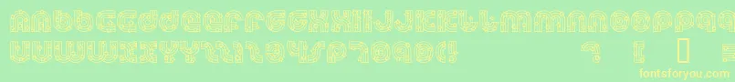DreamlandStars-Schriftart – Gelbe Schriften auf grünem Hintergrund