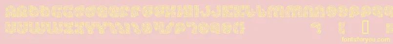 DreamlandStars-Schriftart – Gelbe Schriften auf rosa Hintergrund