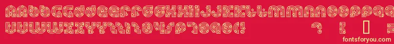 フォントDreamlandStars – 黄色の文字、赤い背景