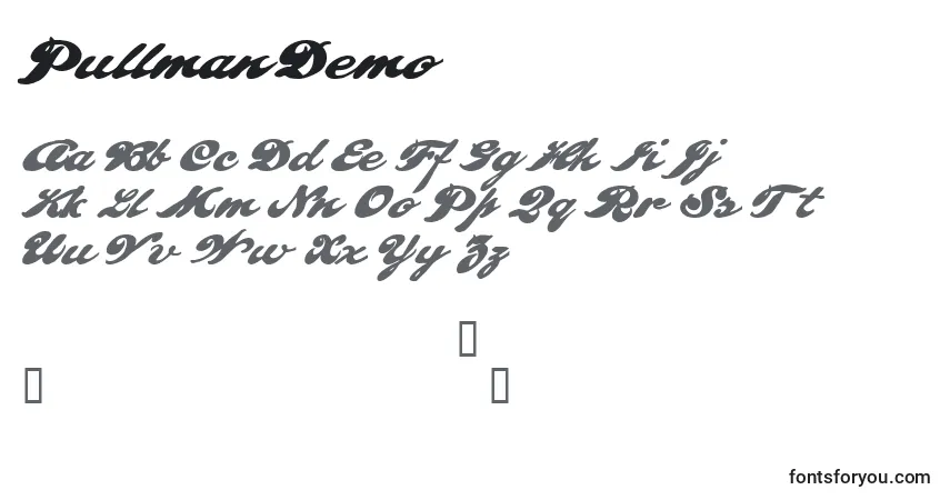 Шрифт PullmanDemo – алфавит, цифры, специальные символы