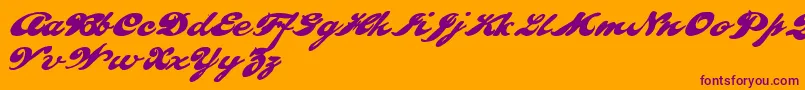 PullmanDemo-fontti – violetit fontit oranssilla taustalla