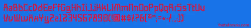 TemploGrueso Font – Red Fonts on Blue Background