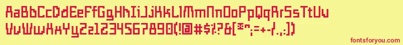 フォントTemploGrueso – 赤い文字の黄色い背景
