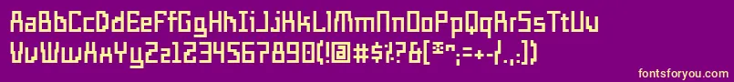 フォントTemploGrueso – 紫の背景に黄色のフォント