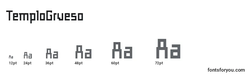 Размеры шрифта TemploGrueso