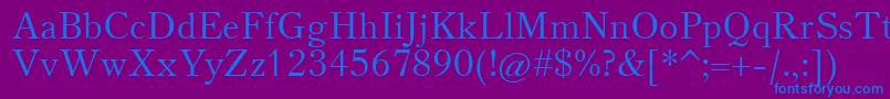 フォントTheanoOldStyleRegular – 紫色の背景に青い文字