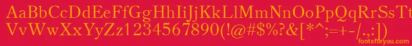 TheanoOldStyleRegular Font – Orange Fonts on Red Background