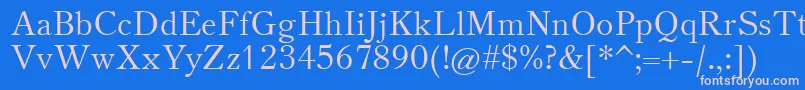 フォントTheanoOldStyleRegular – ピンクの文字、青い背景