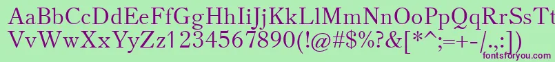 TheanoOldStyleRegular Font – Purple Fonts on Green Background