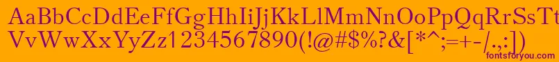 TheanoOldStyleRegular Font – Purple Fonts on Orange Background