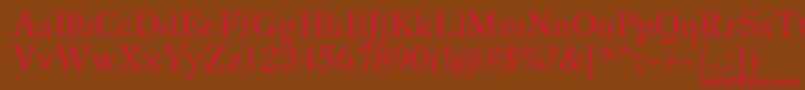 TheanoOldStyleRegular Font – Red Fonts on Brown Background
