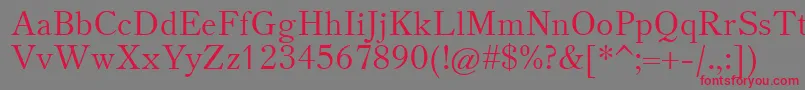 TheanoOldStyleRegular Font – Red Fonts on Gray Background