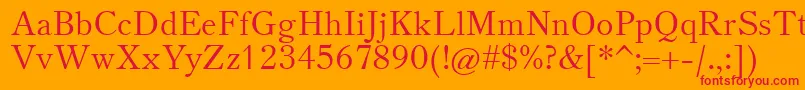 TheanoOldStyleRegular Font – Red Fonts on Orange Background