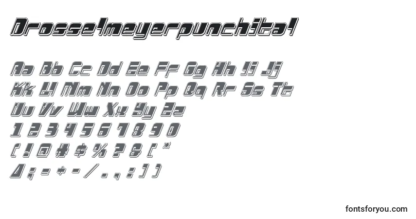 A fonte Drosselmeyerpunchital – alfabeto, números, caracteres especiais