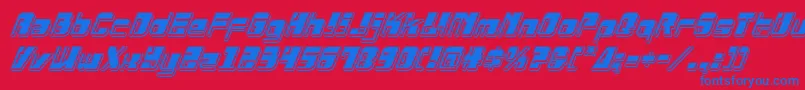 Drosselmeyerpunchital Font – Blue Fonts on Red Background