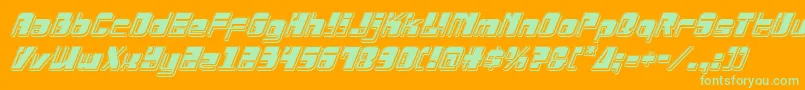 Drosselmeyerpunchital-fontti – vihreät fontit oranssilla taustalla