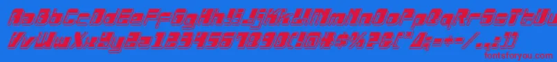 フォントDrosselmeyerpunchital – 赤い文字の青い背景