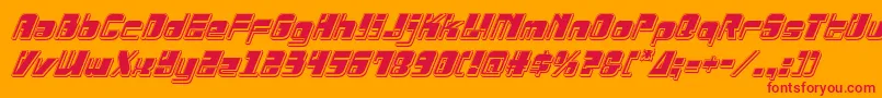 Drosselmeyerpunchital-Schriftart – Rote Schriften auf orangefarbenem Hintergrund
