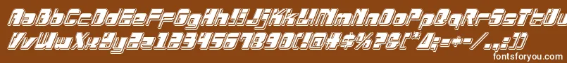 Drosselmeyerpunchital-Schriftart – Weiße Schriften auf braunem Hintergrund