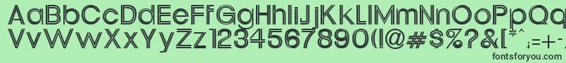 フォントUrsulineRegular – 緑の背景に黒い文字