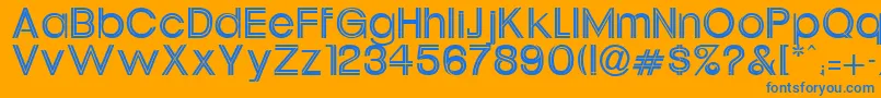 UrsulineRegular Font – Blue Fonts on Orange Background