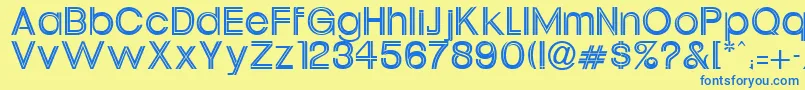 UrsulineRegular Font – Blue Fonts on Yellow Background