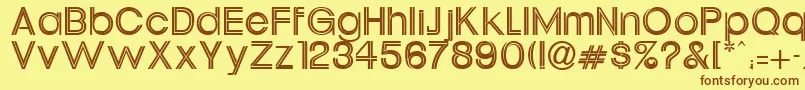 UrsulineRegular Font – Brown Fonts on Yellow Background