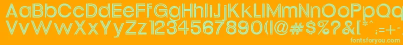 UrsulineRegular-Schriftart – Grüne Schriften auf orangefarbenem Hintergrund