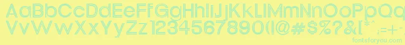 UrsulineRegular Font – Green Fonts on Yellow Background