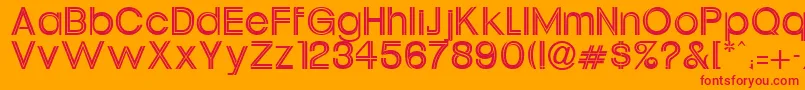 UrsulineRegular-Schriftart – Rote Schriften auf orangefarbenem Hintergrund