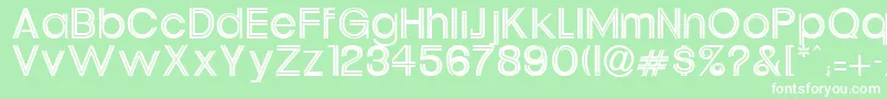 UrsulineRegular-Schriftart – Weiße Schriften auf grünem Hintergrund