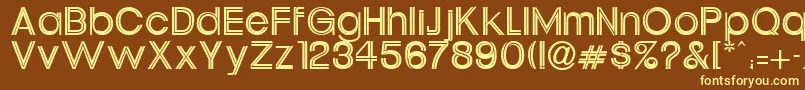 UrsulineRegular Font – Yellow Fonts on Brown Background