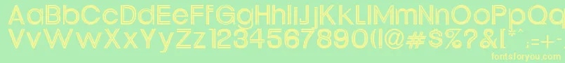 UrsulineRegular-fontti – keltaiset fontit vihreällä taustalla