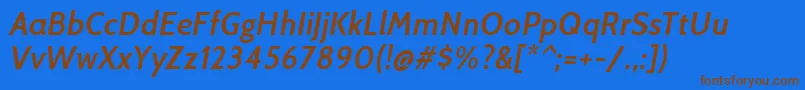 CabinSemibolditalic Font – Brown Fonts on Blue Background
