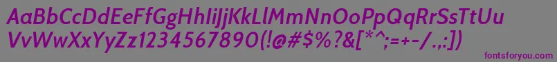 CabinSemibolditalic Font – Purple Fonts on Gray Background