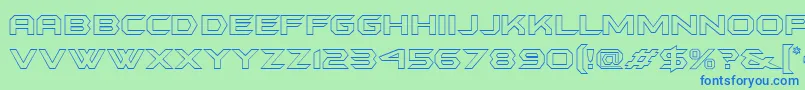 フォントBatmfo – 青い文字は緑の背景です。