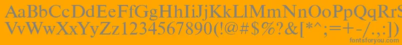 フォントTimeset105n – オレンジの背景に灰色の文字