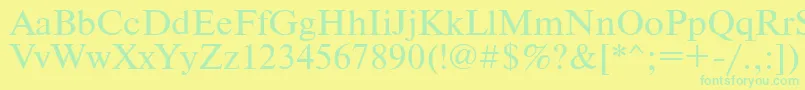 Timeset105n Font – Green Fonts on Yellow Background
