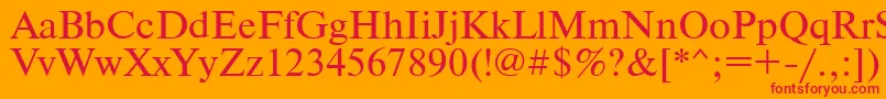 Timeset105n Font – Red Fonts on Orange Background