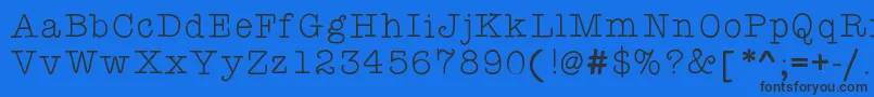 Kbyourejustmytypethin Font – Black Fonts on Blue Background